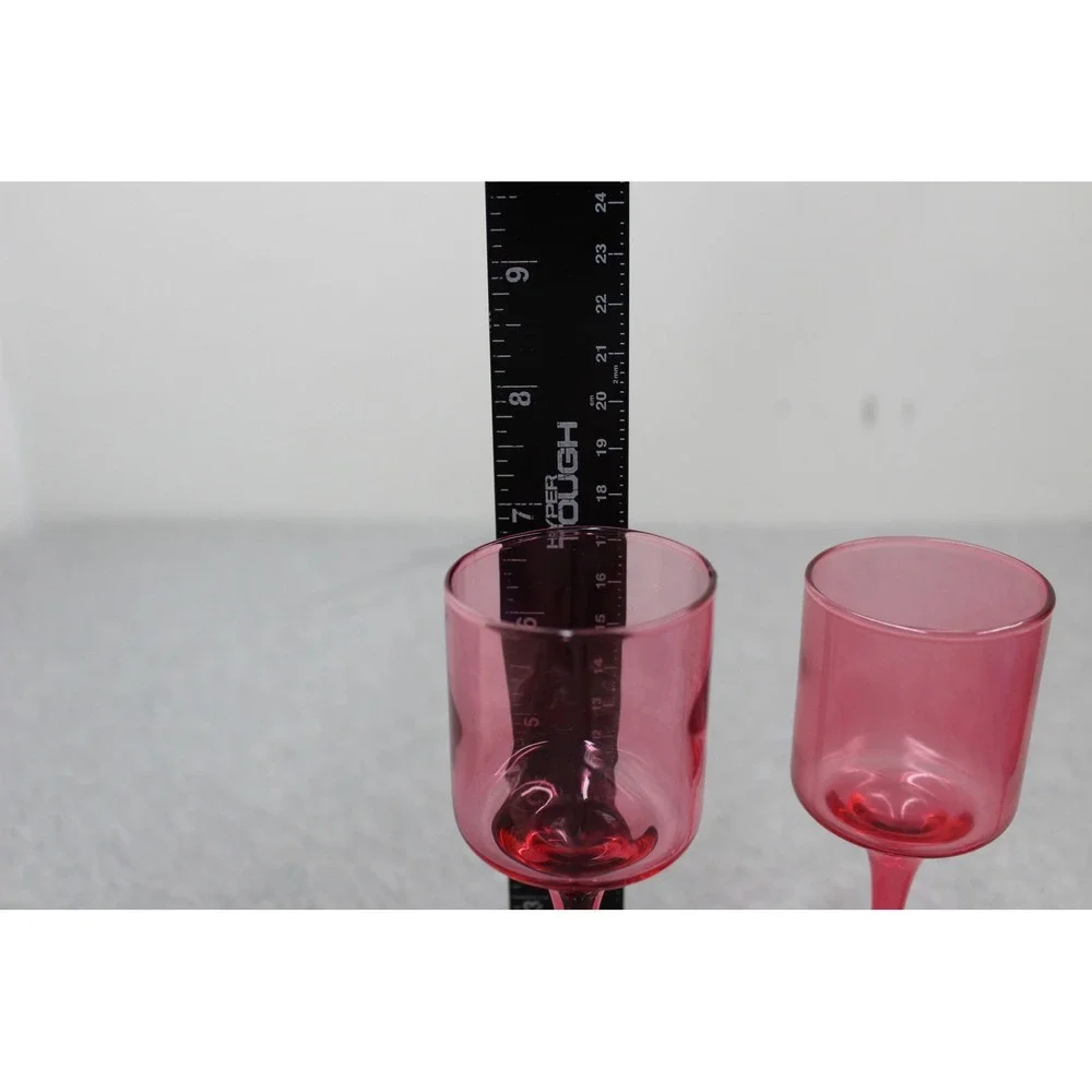 Unbranded Cordial Trio Pink Cranberry Glass Votive Holder Set USA